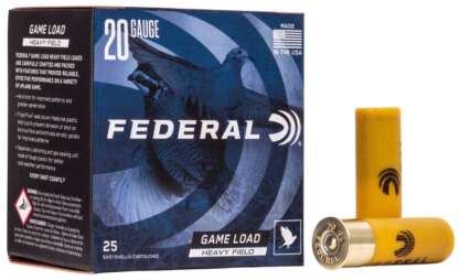 FEDERAL GAME LOAD 20ga #7.5 2.75in 1oz #7.5 HEAVY FIELD 1165fps 25pk