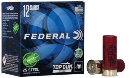 FEDERAL TOP GUN 12ga #7.5 2.75in 1oz STEEL PAPER WAD 1250fps 25pk