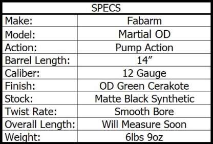 FABARM MARTIAL 12ga 3" O.D. Green 14in 6rnd - Image 4