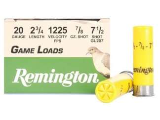 REMINGTON GAME LOAD 20ga #7.5 2.75in 1225fps 25pk