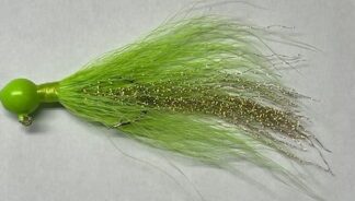 1/4oz GLO CHARTREUSE GOLD FLASH BUCKTAIL JIG