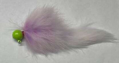 1/4oz GLO GREEN WHITE/PINK RABBIT MARABOU JIG