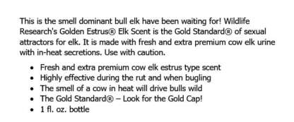 WILDLIFE GOLDEN ESTRUS ELK 1 fl oz - Image 2