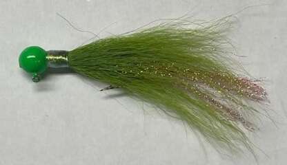 1/4oz GREEN W/GOLD FLASH BUCKTAIL JIG