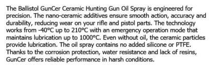 BALLISTOL GUNCER CERAMIC HUNTING GUN OIL SPRAY 50ml - Image 2