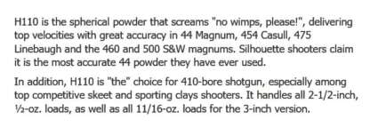 HODGDON H110 PISTOL/SHOTGUN POWDER 1lb - Image 2