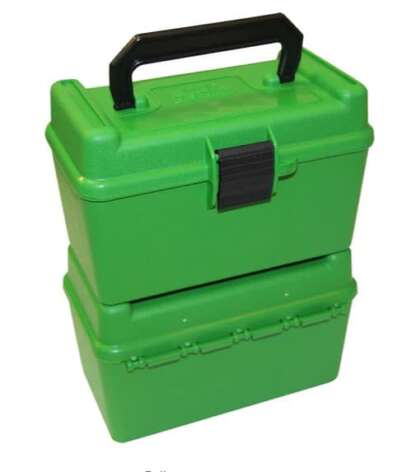 MTM DELUXE 223 REM, 204 RUGER 50rnd GREEN AMMO CASE