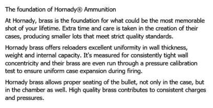 HORNADY 6.5 PRC UNPRIMED BRASS 50pk - Image 2