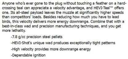 HEVI SHOT 12ga #6 2.75in 1oz HEVI-STEEL UPLAND 1500fps 25pk - Image 2