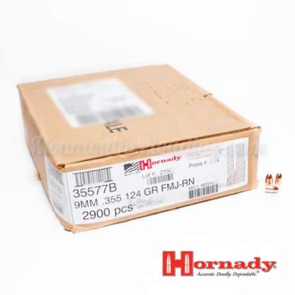 HORNADY FMJ RN 9mm .355in 124gr 2900pk