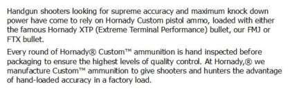 HORNADY CUSTOM 500 S&W 300gr FTX 2070fps 20pk - Image 3