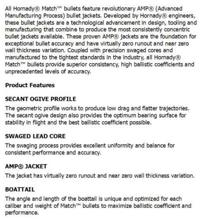 HORNADY BTHP 6.5mm .264in 140gr 100pk - Image 3
