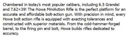 HOWA LEGACY M1500 MINI ACTION 223 REM 20in 5rnd - Image 2