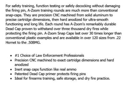 A-ZOOM 6.5 CREEDMOOR METAL SNAP CAPS 2pk - Image 3