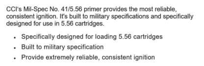 CCI No. 41 PRIMERS FOR 5.56 100pk - Image 2