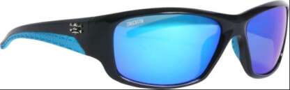 CALCUTTA JOST SHINY BLACK FRAME BLUE MIRROR LENS POLARIZED SUNGLASSES