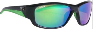 CALCUTTA JOST SHINY BLACK FRAME GREEN LENS POLARIZED SUNGLASSES