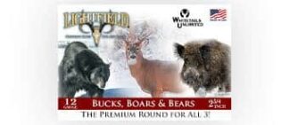 LIGHTFIELD 12ga 2.75in BUCK, BOAR, BEAR SLUGS 1600fps 5pk