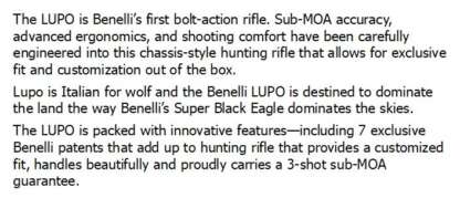 BENELLI LUPO 6.5 CREEDMOOR BLK SYN 24in 5rnd - Image 2