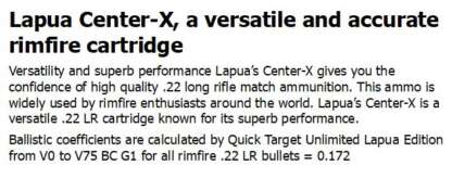 LAPUA CENTER-X 22LR 40gr LRN 1073fps 50pk - Image 3