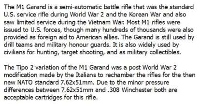 SPRINGFIELD M1 GARAND TIPO 2 - ITALIAN 7.62x51mm 24in 8rnd - Image 2