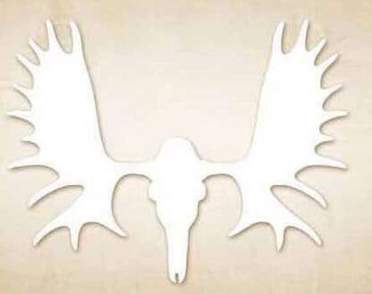 MOSSY OAK MOOSE SKULL DECAL WHITE