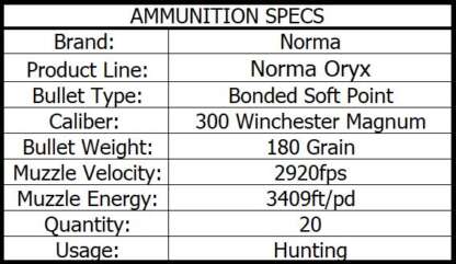 NORMA ORYX 300 WIN MAG 180gr BSP 20pk 2920fps - Image 4