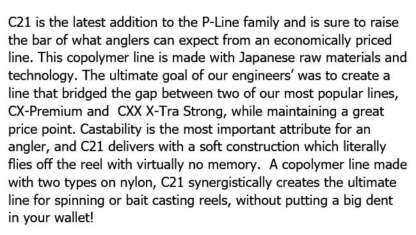 P-LINE C21 8lb COPOLYMER 300yd LINE - Image 2