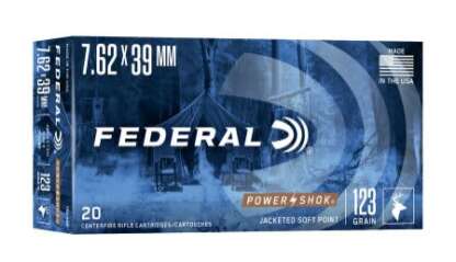 FEDERAL POWER-SHOK 7.62x39mm 123gr JSP 2350fps 20pk