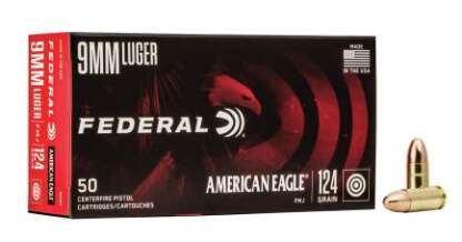 FEDERAL AE 9mm LUGER 124gr FMJ 1150fps 50pk