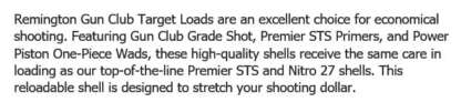 REMINGTON GUN CLUB 12ga #7.5 2.75in TARGET LOAD 1200fps 25pk - Image 2