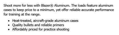 CCI BLAZER 38 SPECIAL+P 158gr FMJ ALUMINUM 850fps 50pk - Image 2