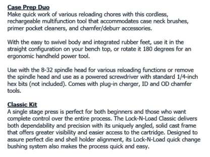 HORNADY LOCK N LOAD CLASSIC KIT/CASE PREP DUO - Image 2