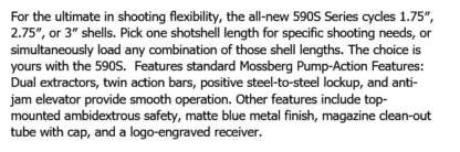 MOSSBERG 590S 12ga OPTIC READY 1.75, 2.75 & 3in 18.5in 5, 6 & 9rnds - Image 2