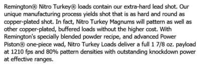 REMINGTON NITRO 20ga #5 3in 1.25oz  TURKEY MAGNUM 1185fps 10pk - Image 2