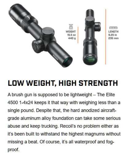 BUSHNELL ELITE 4500 4X 1-4 x24mm MULTI X RIFLESCOPE - Image 4