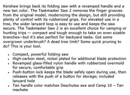 KERSHAW TASKMASTER SAW II - Image 3