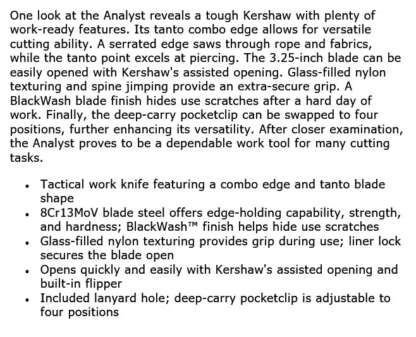 KERSHAW 2062ST ANALYST - Image 3