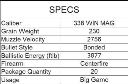 NORMA ORYX 338 WIN MAG 230gr 2756fps 20pk - Image 3