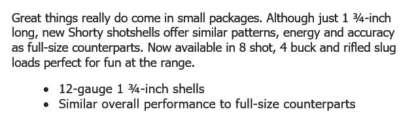 FEDERAL SHORTY 12ga 1.75in 1oz SLUG SHOT SHELL 1200fps 10pk - Image 2