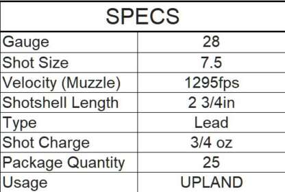 REMINGTON EXPRESS XLR 28ga #7.5 2.75in 3/4oz EXTRA LONG RANGE 1295fps 25pk - Image 3