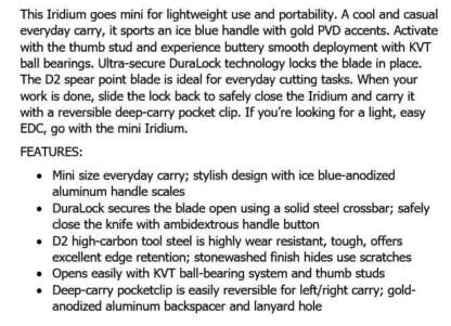 KERSHAW MINI-IRIDIUM FOLDING KNIFE - Image 4