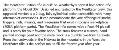 WEATHERBY 307 MEATEATER RANGE 300 WIN 26in 5rnd - Image 6