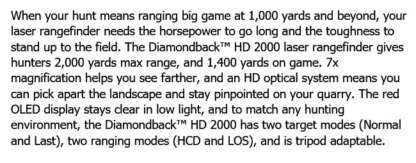 VORTEX DIAMONDBACK HD 2000 LASER RANGEFINDER - Image 4