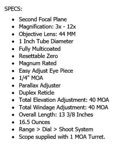 SCORPION 3-12x44 RED HOT 17 SCOPE - Image 5