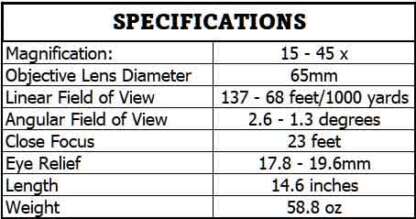 VORTEX VIPER HD 15-45X65 STRAIGHT SPOTTING SCOPE - Image 5