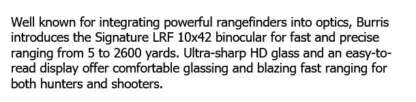 BURRIS SIGNATURE HD 10x42mm LRF BINOCULARS - Image 5