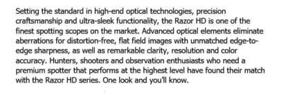 VORTEX RAZOR HD 11-33x50mm STRAIGHT SPOTTING SCOPE - Image 5