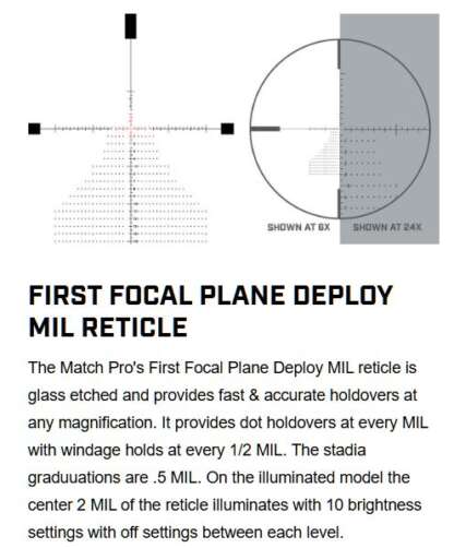 BUSHNELL MATCH PRO 6-24x50mm DEPLOY MIL RETICLE RIFLESCOPE - Image 6