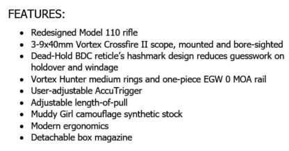 SAVAGE 110 APEX HUNTER 6.5 CREEDMOOR MUDDY GIRL 24in 4rnd - Image 6